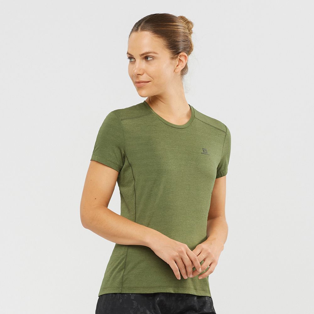 Camisetas Salomon Mujer Verde Oliva - Salomon Argentina XA W,104697-GMZ